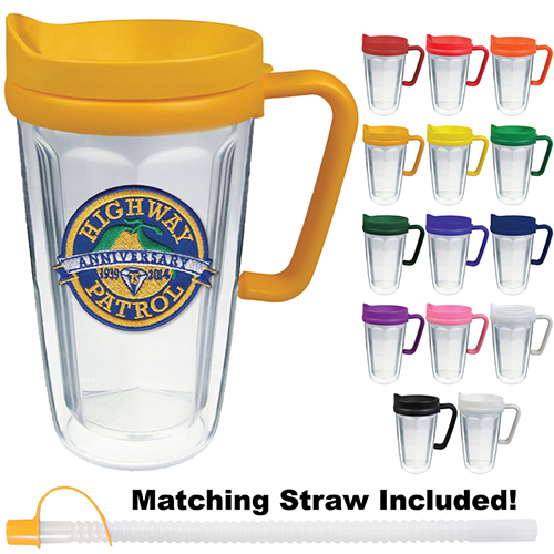 16 oz Embroidered Travel Mug